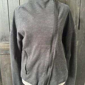 Adidas Charcoal Asymmetrical Zip Jacket